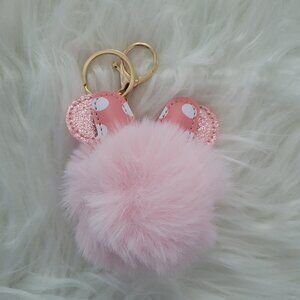 Minnie Mouse Ears Puff Keychain